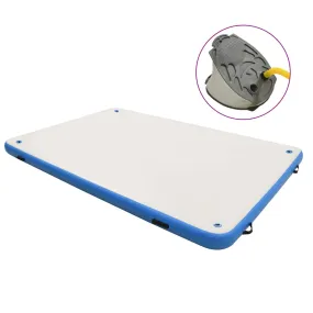 vidaXL Inflatable Floating Deck Blue and White 300x150x15 cm
