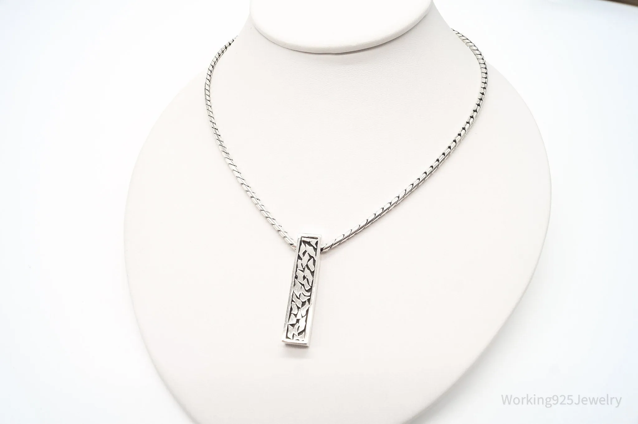 Vintage Bali Style Chain Sterling Silver Necklace
