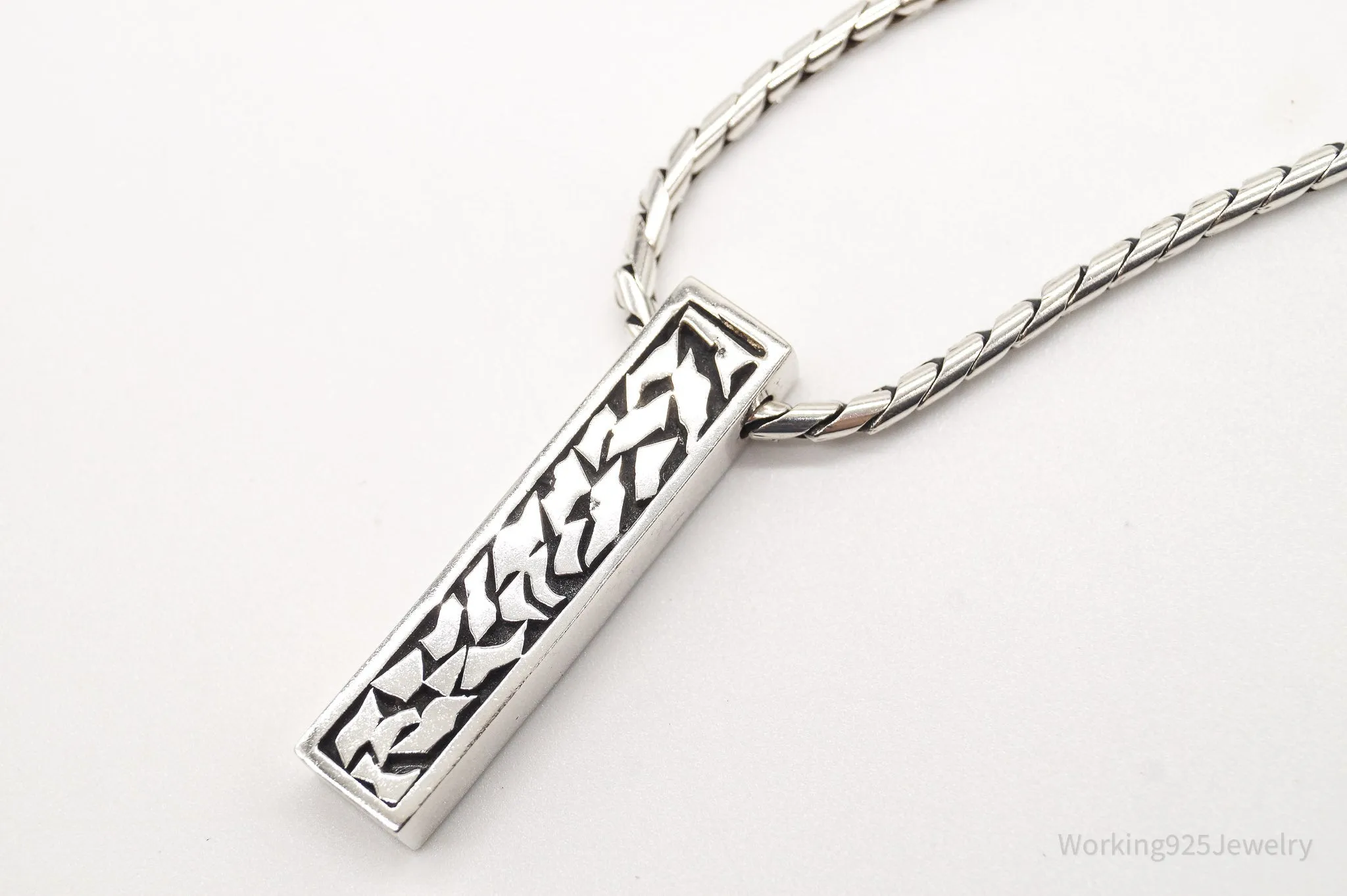 Vintage Bali Style Chain Sterling Silver Necklace