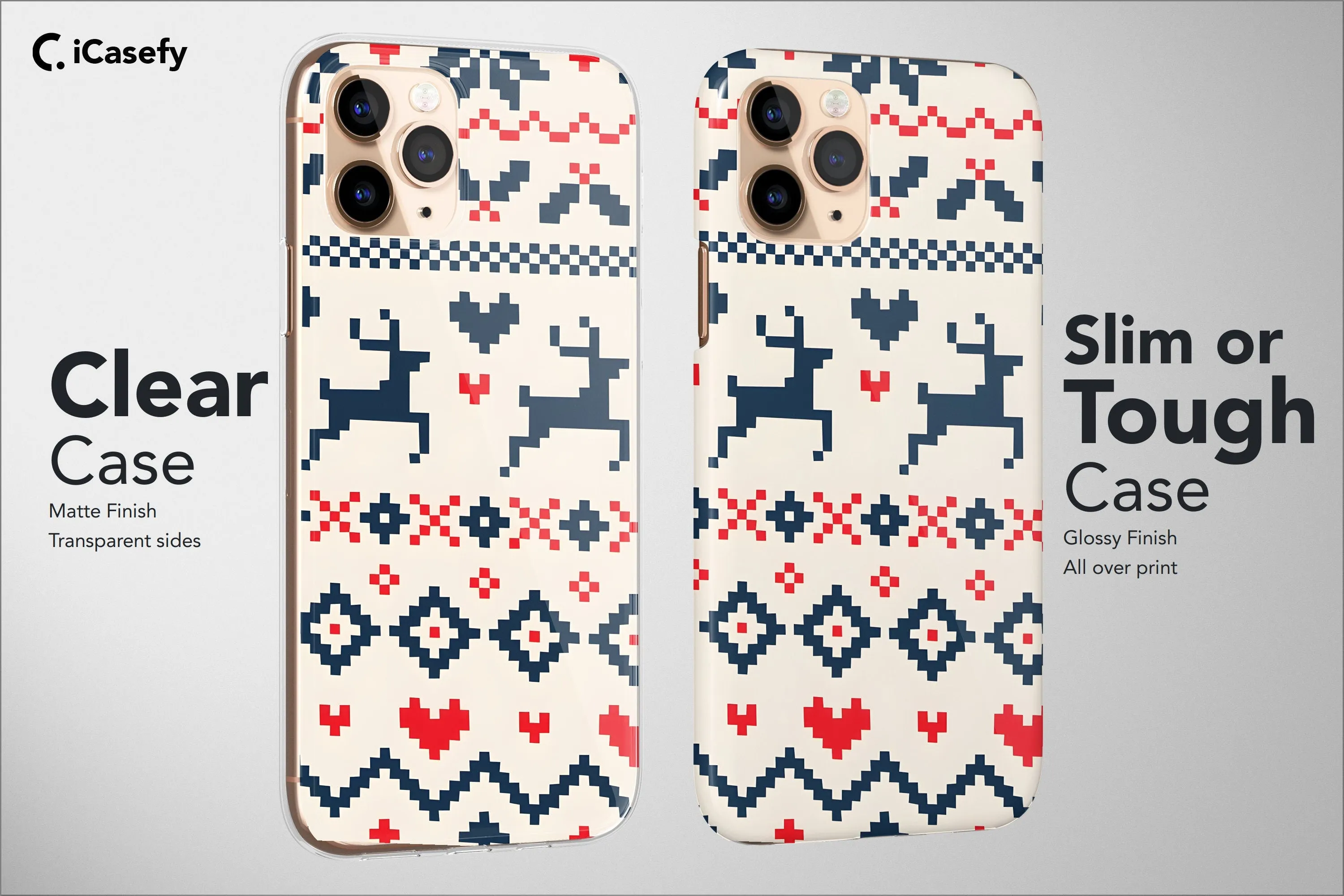 Vintage Christmas Reindeer Xmas Phone Case Cover