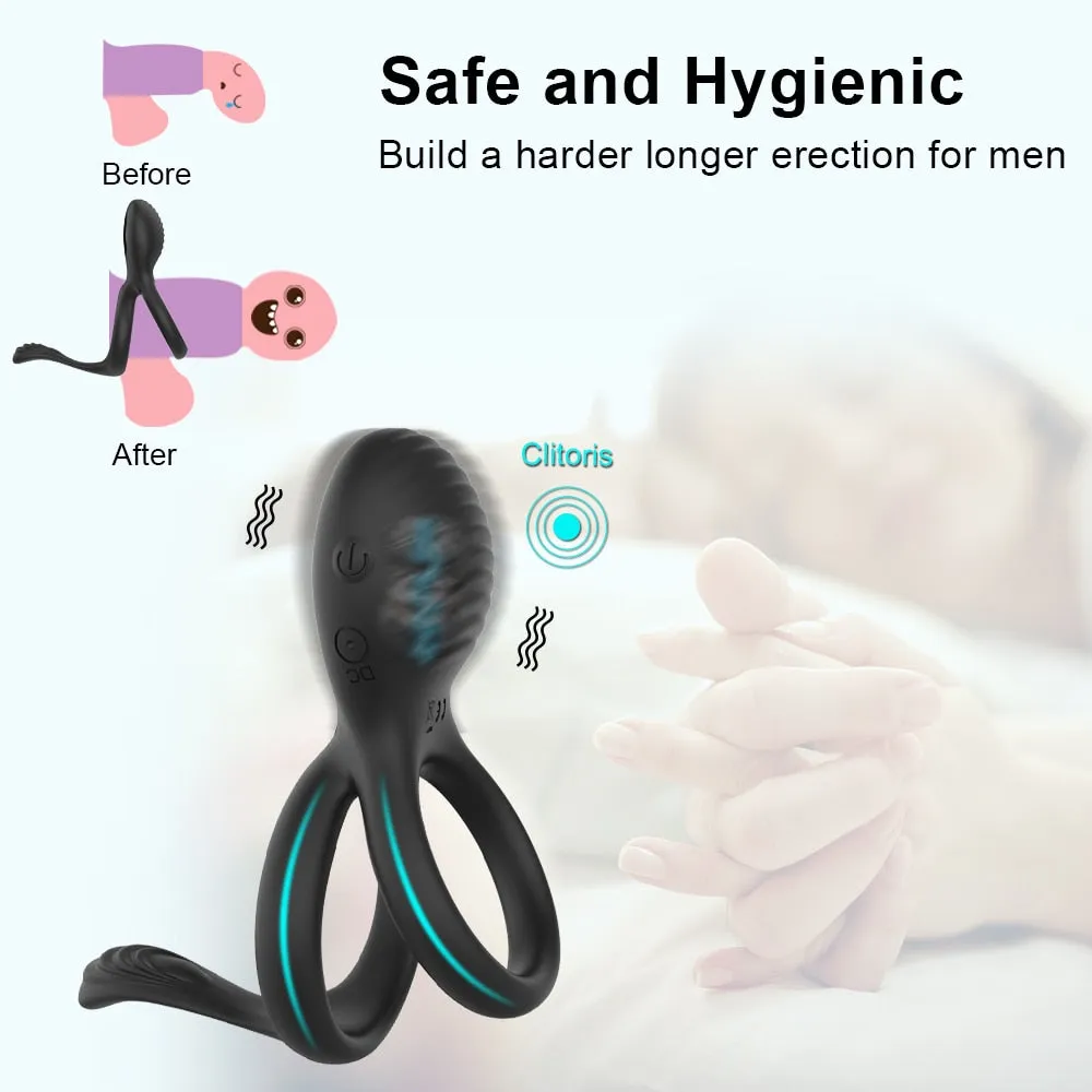 Wireless Remote Control Cockring Vibrator Clitoris Stimulation Sleeve for Penis Ring Male Cock Rings