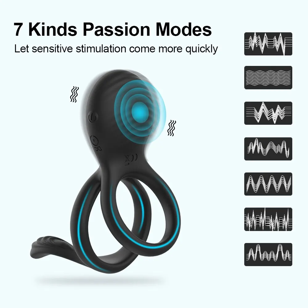 Wireless Remote Control Cockring Vibrator Clitoris Stimulation Sleeve for Penis Ring Male Cock Rings